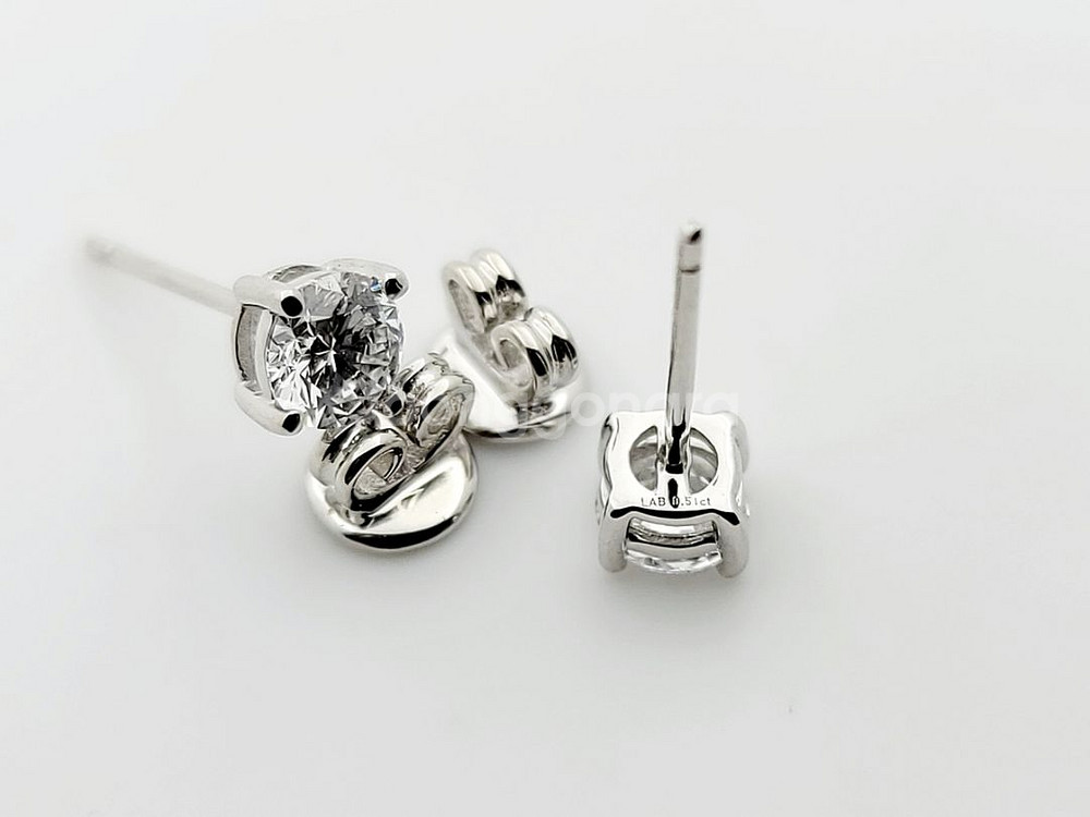 랩다이아몬드 4발 5부귀걸이--2