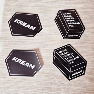 크림 KREAM 정품 스티커 4매 세트 블랙 브랜드