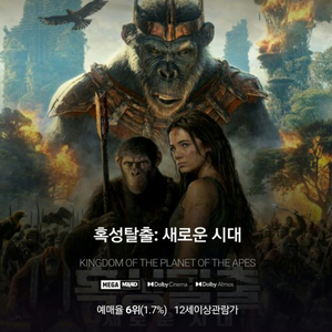 CGV IMAX 혹성탈출 9.5천원 1~2인 영화 예매