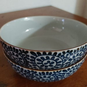 일본제 도자기 그릇(주발 )2개 (지름14높이5.5