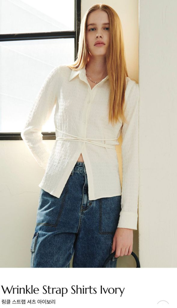 플랙(PLAC)/ 링클스트랩 셔츠(아이보리, 시착상품) 이미지