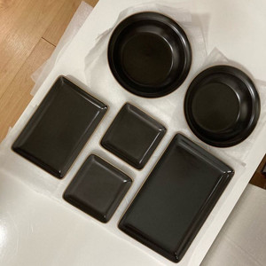 도자기 홈세트 원형 사각 그릇 접시 6종 (새 상품)