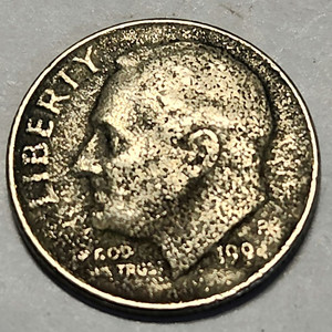 라미네이션 희귀에러 동전 미국주화 다임 1994 P
