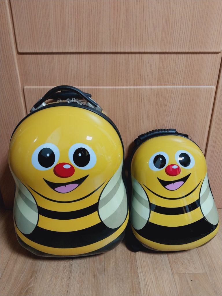큐티앤펄스 유아 아동 가방 꿀벌 기내용 캐리어 + 백팩