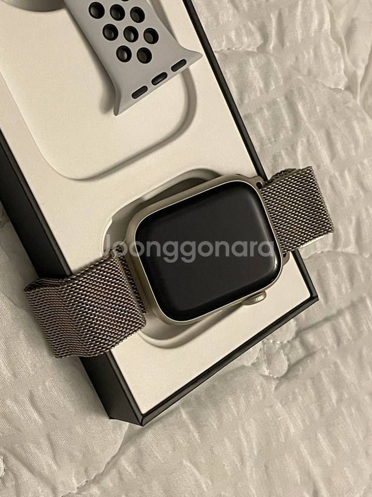 애플워치7 나이키 41mm 스타라이트 gps+밴드+충전--9