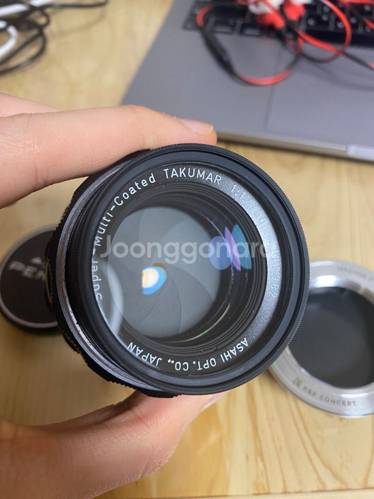 슈퍼타쿠마 1:1.4/50 수동 렌즈+니콘f 어댑터--1