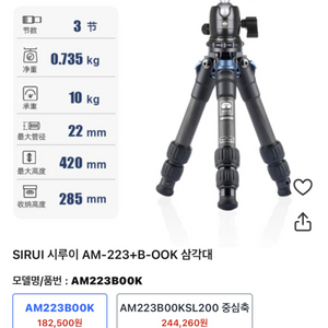 시루이 AM223+B-00K 미니 삼각대 팝니다(s급)