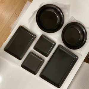 도자기 홈세트 원형 플레이트 사각 접시 6종 (새상품)