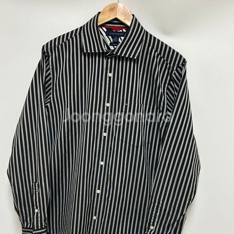 [남자 100]타미힐피거 트림핏 스트라이프 셔츠--2