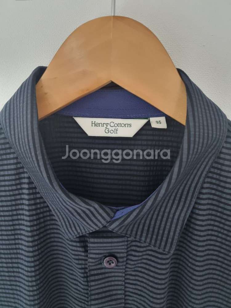 헨리코튼골프 드라이핏 블랙 반팔카라티(95사이즈)--5