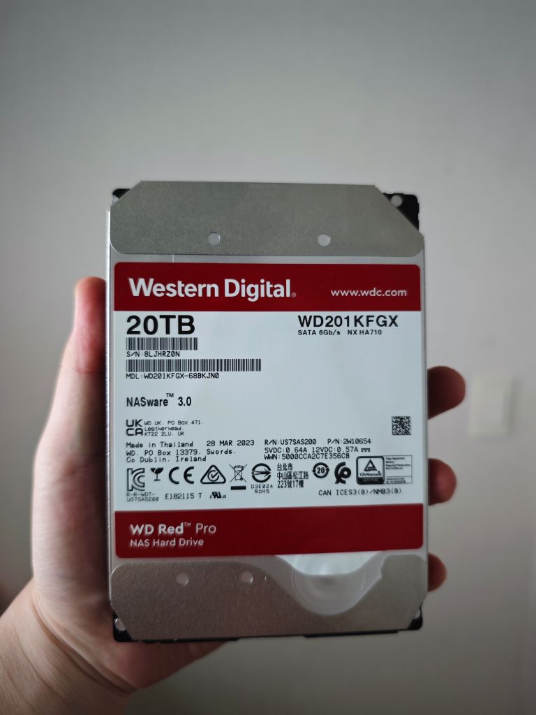 중고 WD RED PRO 20TB 20TB 하드 HDD