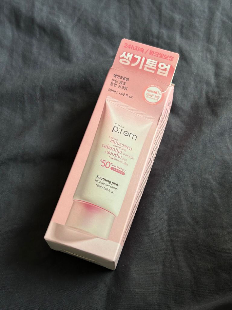 (미개봉새상품)메이크프렘 수딩 핑크톤업 선크림 50ml