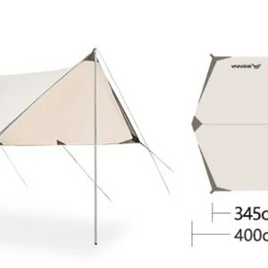 새상품 캠핑 낚시 탄색 렉타타프 4x3 풀셋