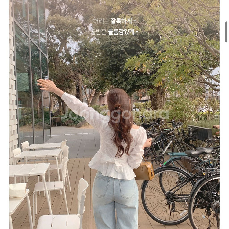 퍼빗 레이스 랩 블라우스--4