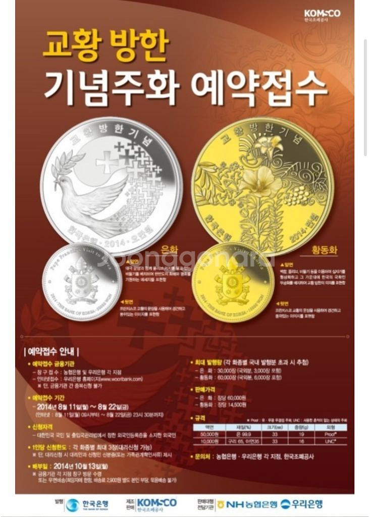 프란치스코 방한기념 주화--3