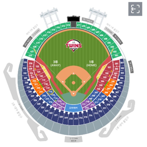 6월 6일 lg트윈스 키움히어로즈 3루 블루 2연석