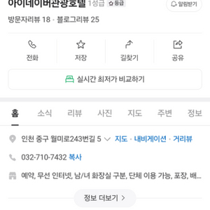 월미도 아이네이버 5월 31일 숙박 주차가능