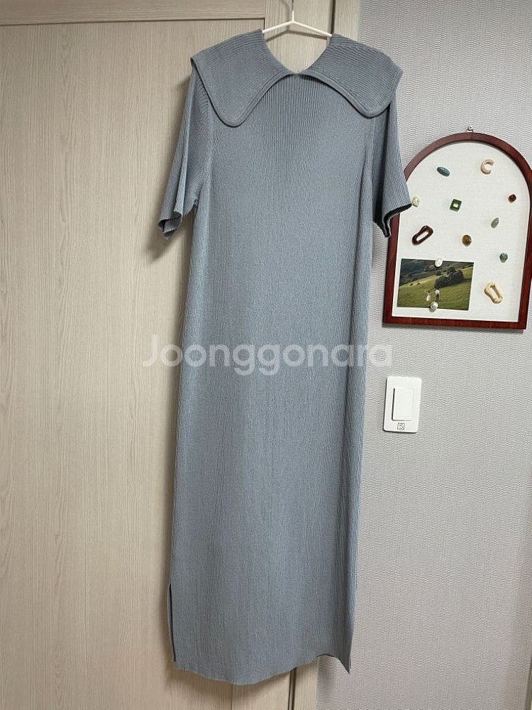 골지 카라 반팔원피스--1