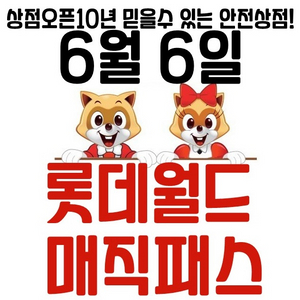 6월6일 현충일 롯데월드 매직패스5회권