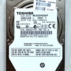 2.5" 500GB 하드(TOSHIBA노트북HDD)