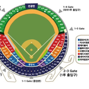 6월 9일 두산 vs 기아 중앙네이비 316블럭 4연석