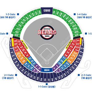 6/9 두산 기아 1루 네이비 301블럭 2연석