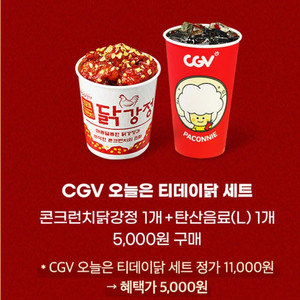cgv 닭강정+탄산음료세트(~6.7까지)