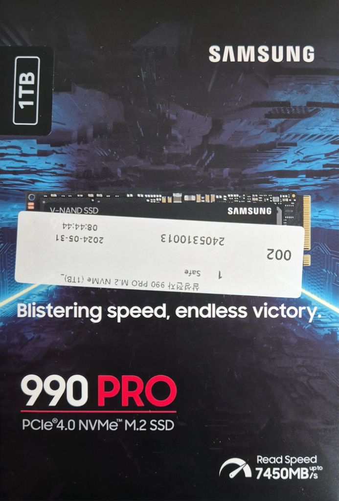 미개봉 삼성 990 PRO 1TB 팝니다