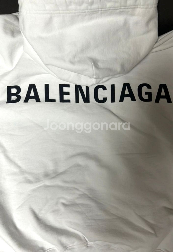 발렌시아가 백로고 화이트 후드티 XL--0