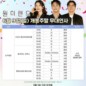 6/9일 원더랜드 무대인사 구매 원합니다