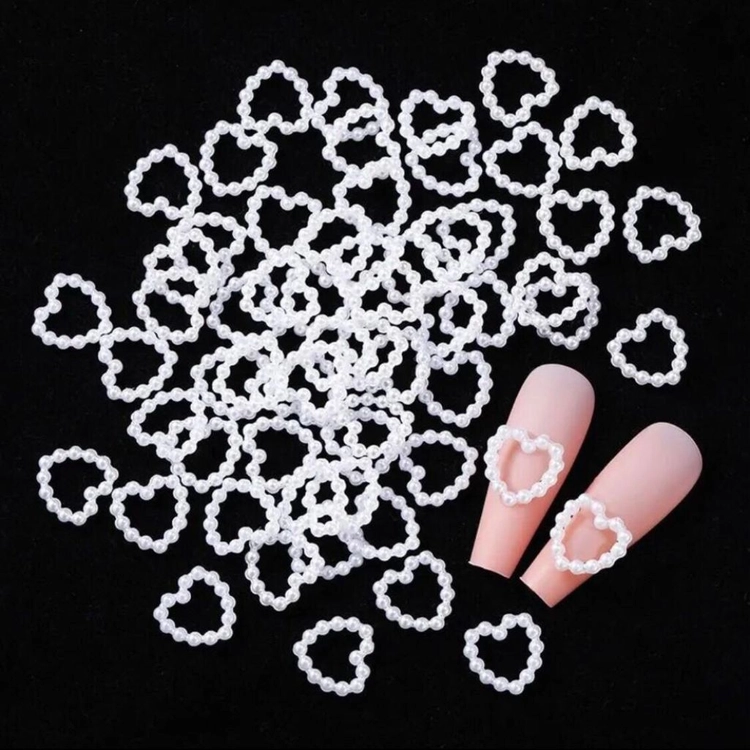 반택포) 새상품) 하트진주 100pcs 네일파츠/ 데코 이미지