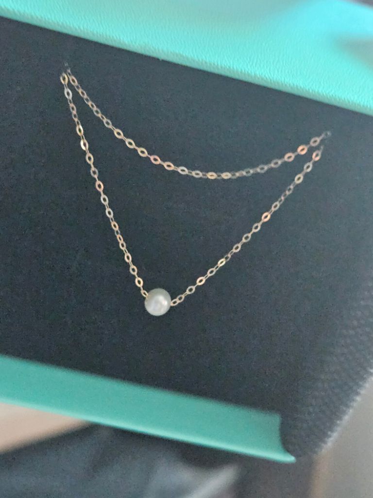 14k 천연 담수진주 목걸이 4mm 사이즈