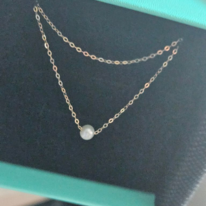 14k 천연 담수진주 목걸이 4mm 사이즈