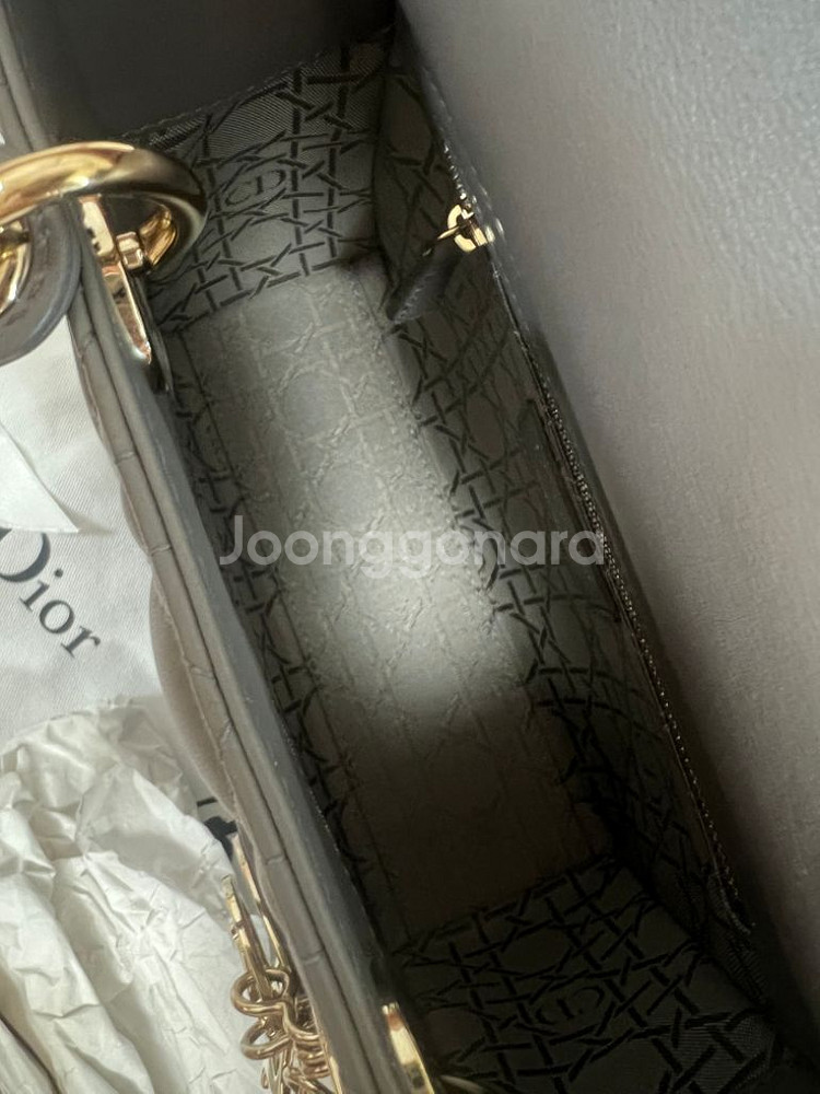 디올 레이디백 스몰 아이언 그레이--4