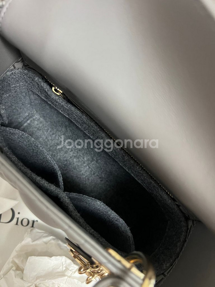 디올 레이디백 스몰 아이언 그레이--5