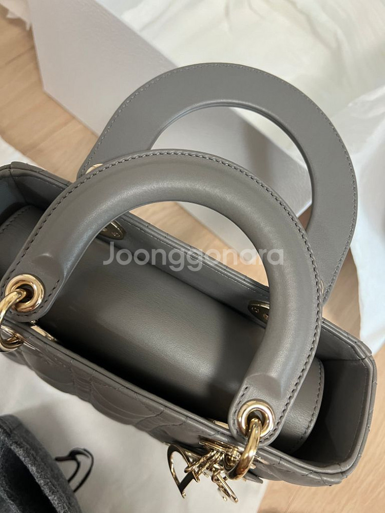 디올 레이디백 스몰 아이언 그레이--3