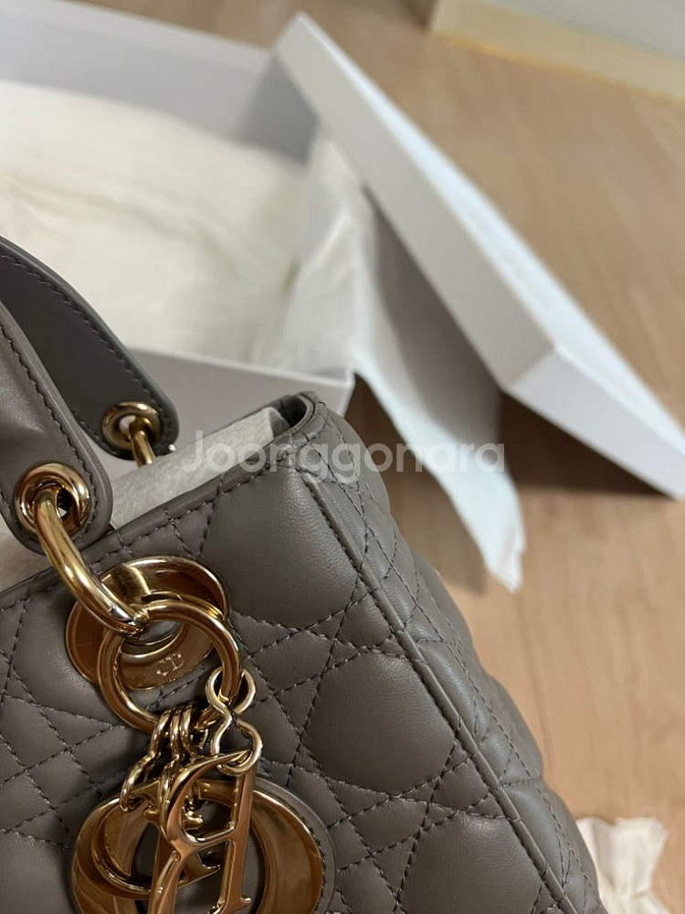 디올 레이디백 스몰 아이언 그레이--6