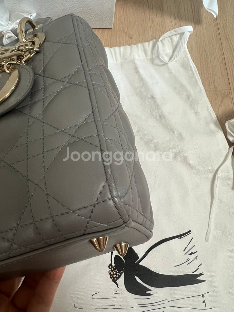 디올 레이디백 스몰 아이언 그레이--7