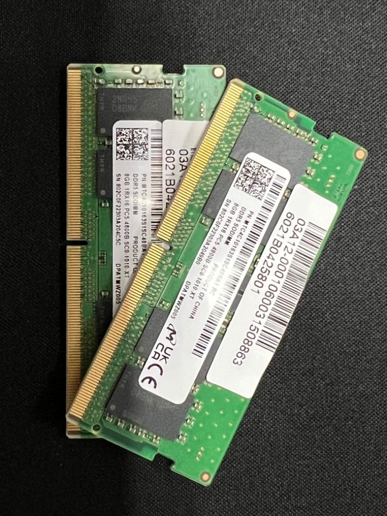 마이크론 노트북용 8GB DDR5-4800 메모리 판매
