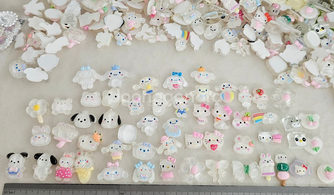 파츠 투명화이트 믹스 40개 일괄--1