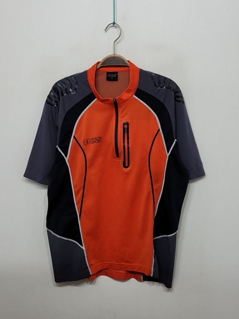 (XL) 코오롱스포츠 반집업 반팔티 스판 기능성 티셔츠