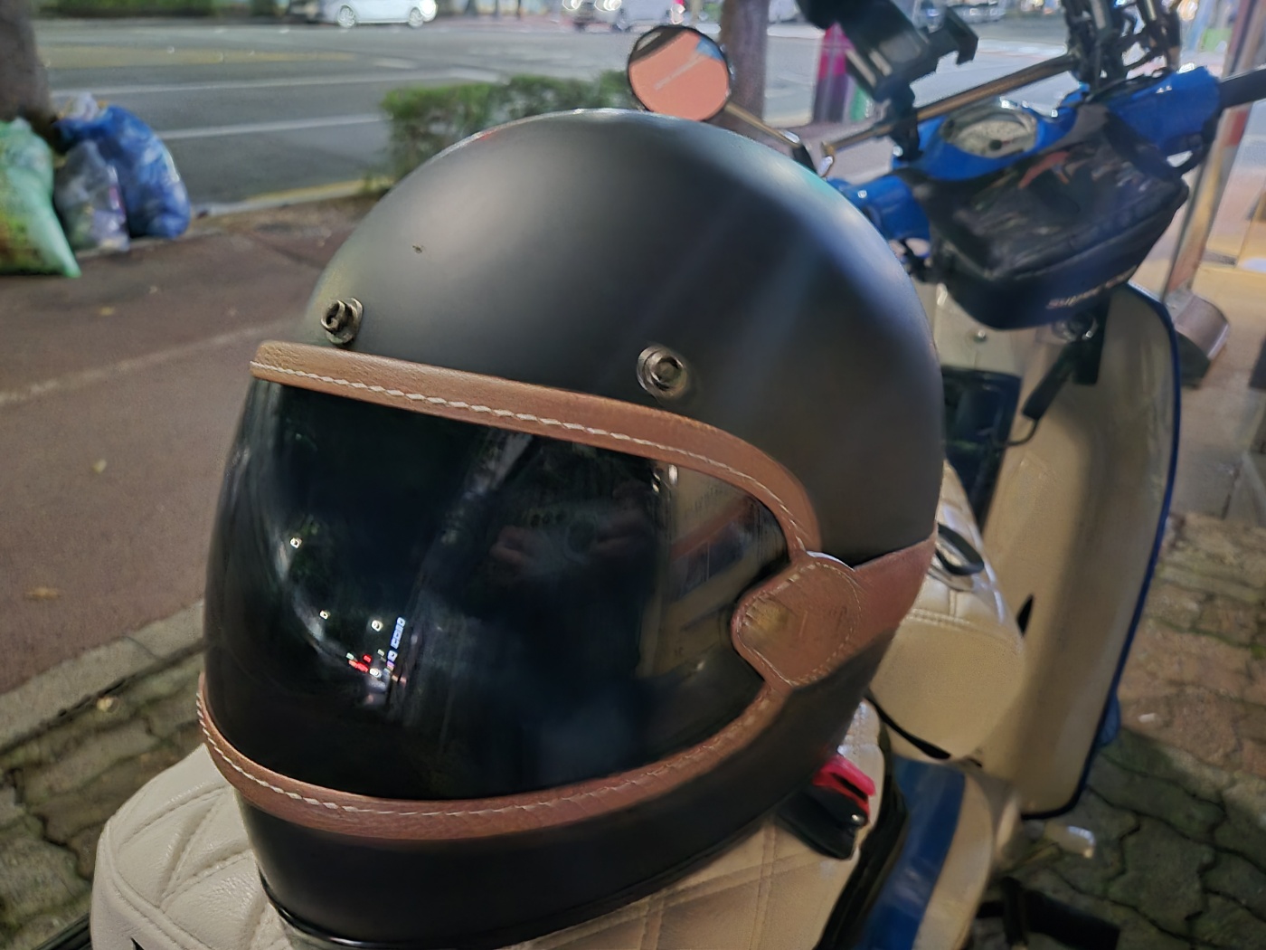 오토바이 헬멧,고글(레트로,풀페이스)