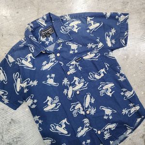 아베크롬비 하와이안 서핑 블루 반팔 셔츠 XL