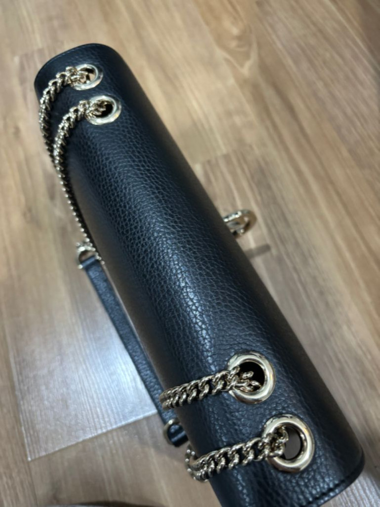 구찌 인터로킹 체인 숄더백 골드--6