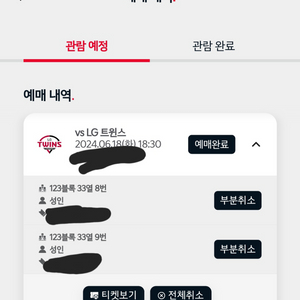 원가 6/18 화 기아 엘지 3루 k8 123 2연석