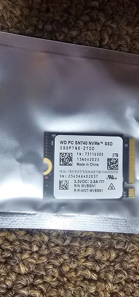 WD SSD NVME SN740 2TB