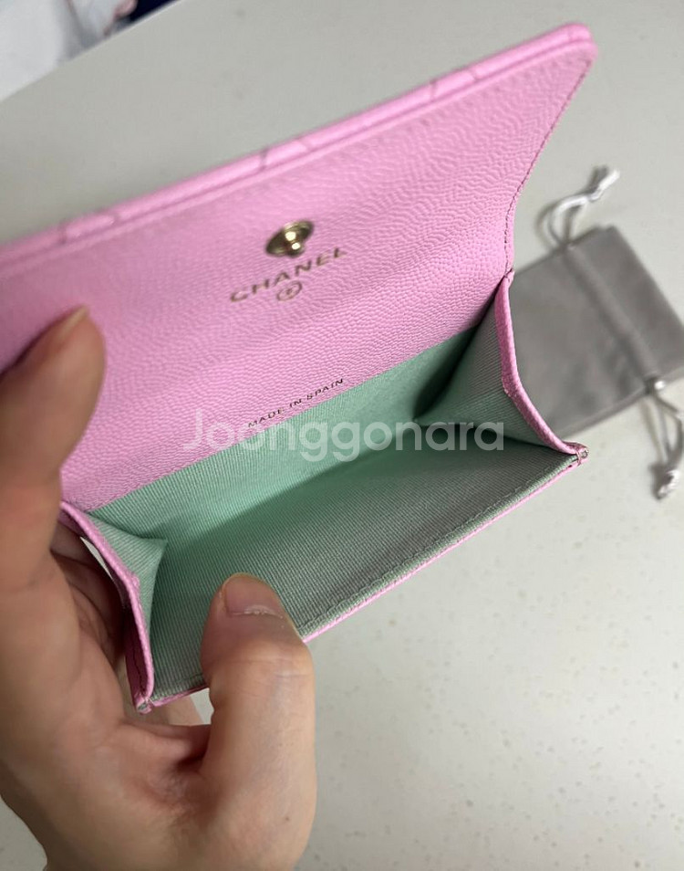 샤넬 23s/s시즌 캐비어 똑딱이 카드지갑ap3187--3