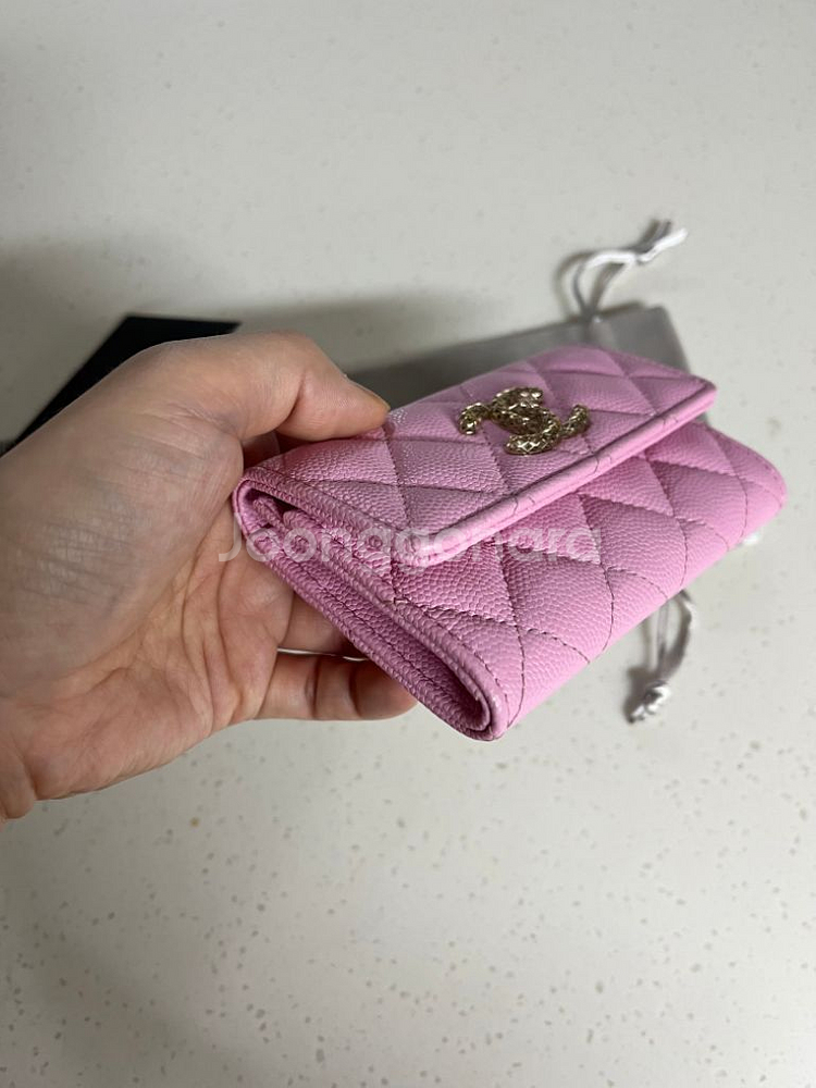 샤넬 23s/s시즌 캐비어 똑딱이 카드지갑ap3187--5