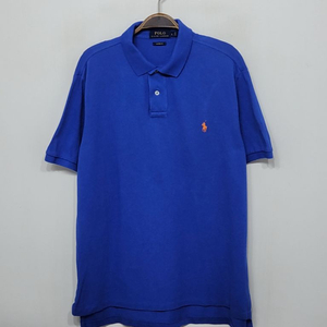 (XL) 랄프로렌 폴로 반팔 카라티 블루 로고 티셔츠
