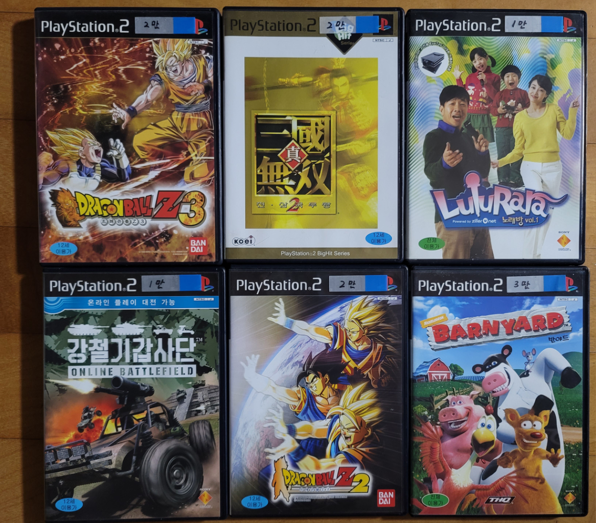 PS2 게임타이틀 6가지 각각(중고)